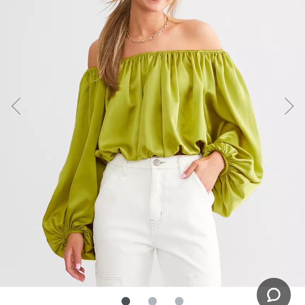 HYFVE Off-Shoulder Lime Blouse